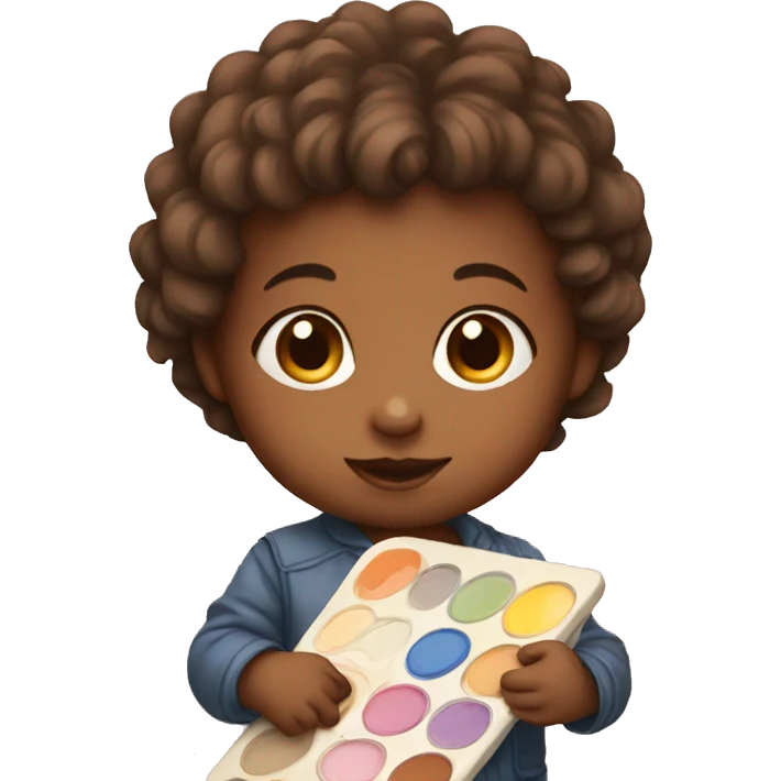 baby artist holding palette emoji