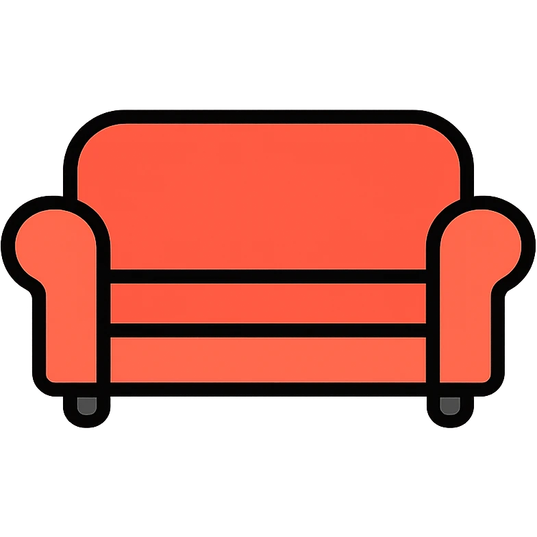 sofa color outline icon style emoji