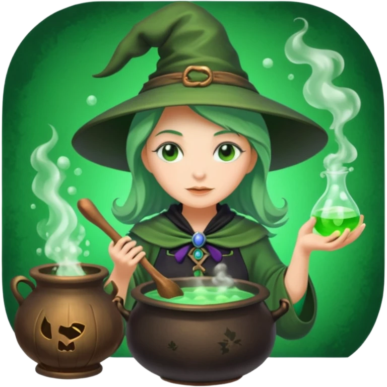 green witch cooking potion emoji
