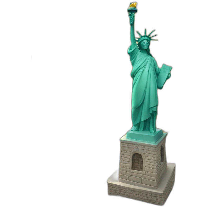 statue of liberty standing in front of jerusalem emoji