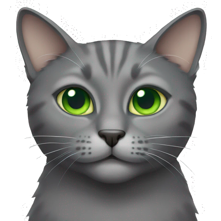 Gray cat green eyes emoji