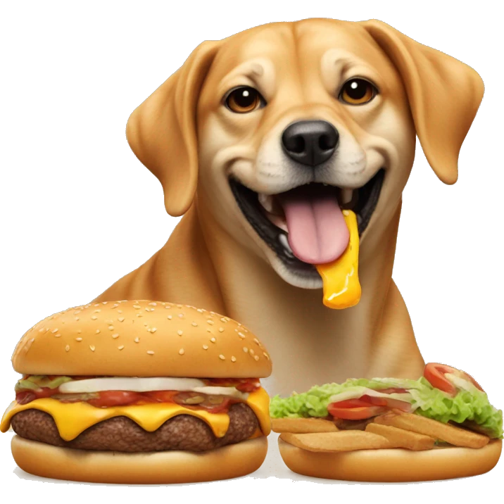 Dog eating a burger  emoji