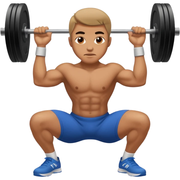 just a man doing a squat without weights emoji