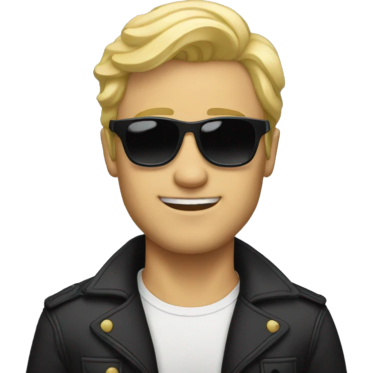 blonde man with black sunglasses emoji