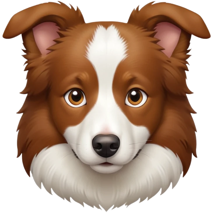 white and brown border collie emoji