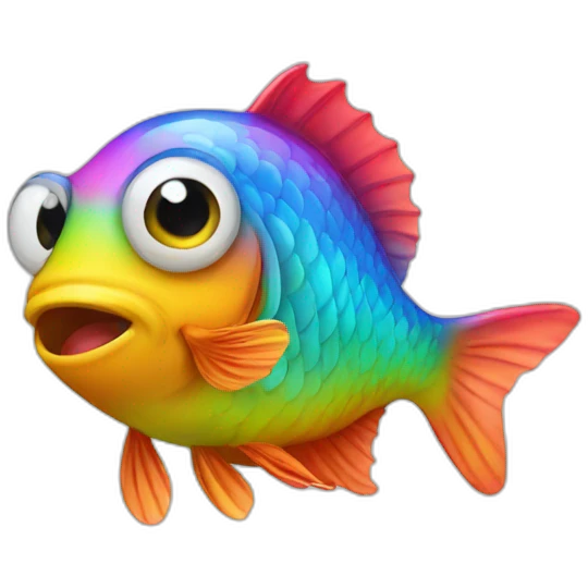 Fish with a rainbow hat emoji