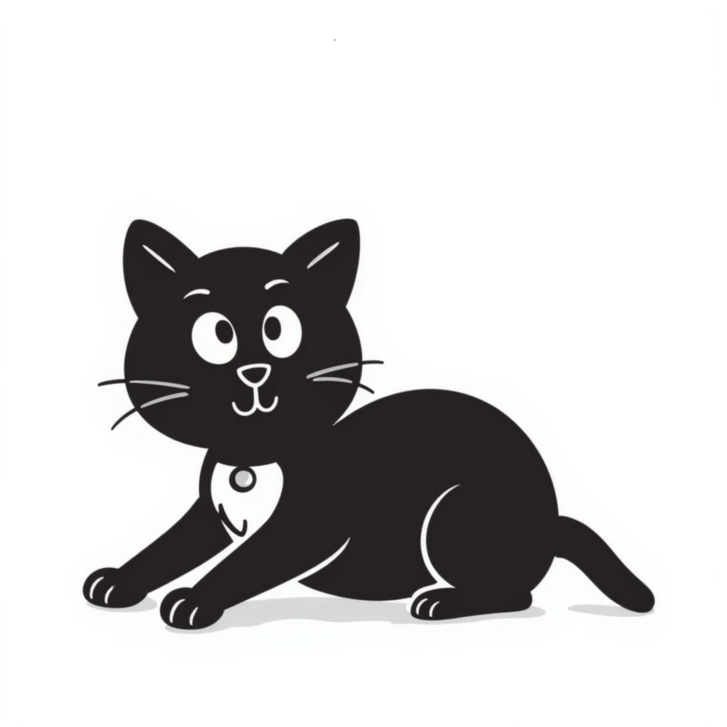 cute cat hand-drawn doodle emoji