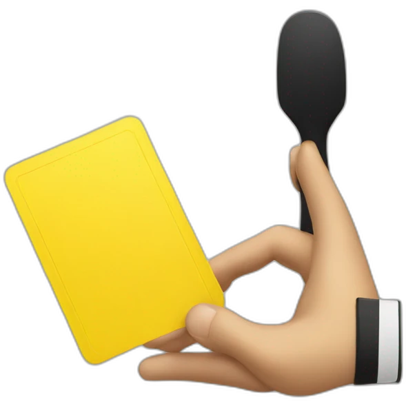referee hand holding yellow card up emoji