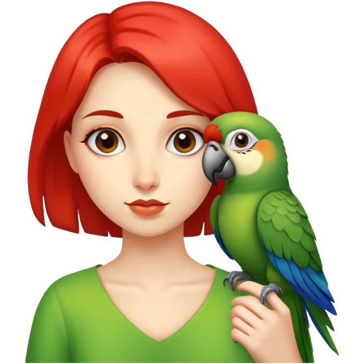 a girl with parrot  emoji
