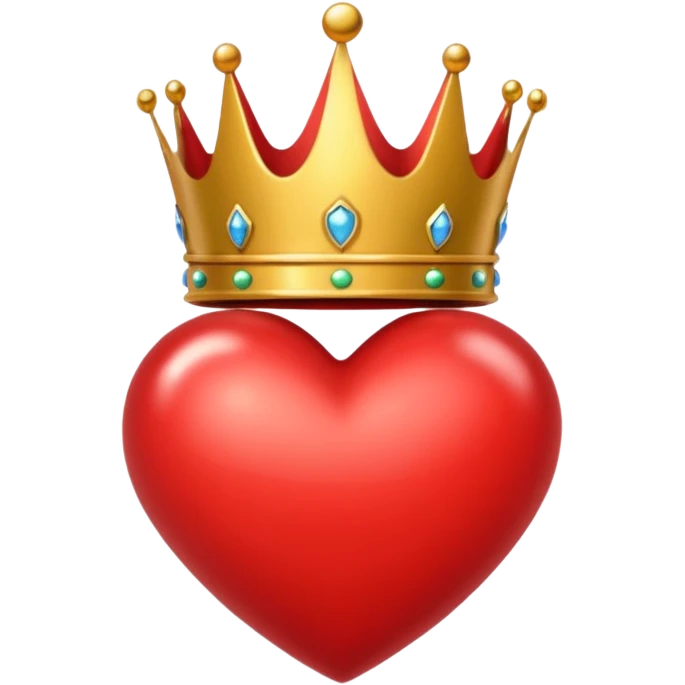 I want a red heart these emoji ❤️ and i also want a crown like this 👑 on it from front and it should be from a one side emoji emoji