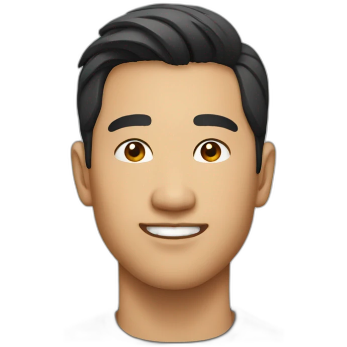Handsome bold asian guy emoji