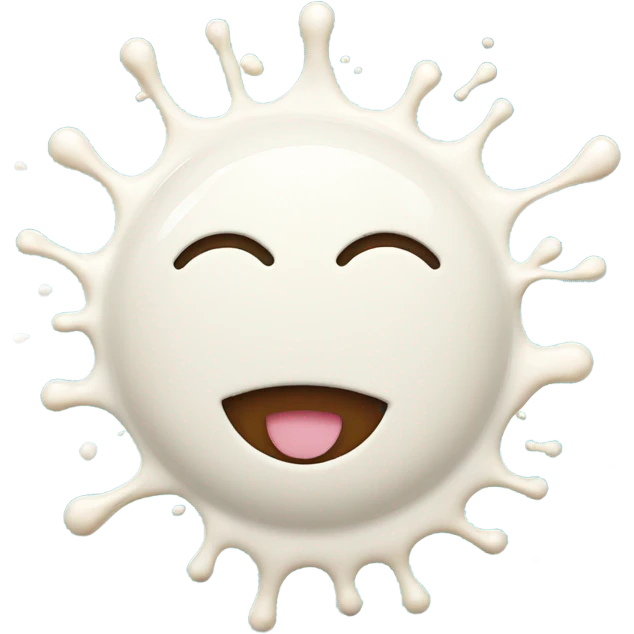 Smiley face with milk splashed on it emoji