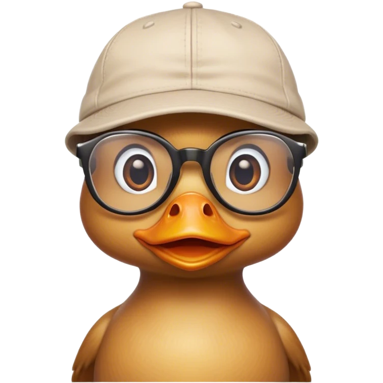 little duck with glasses and a cap  emoji