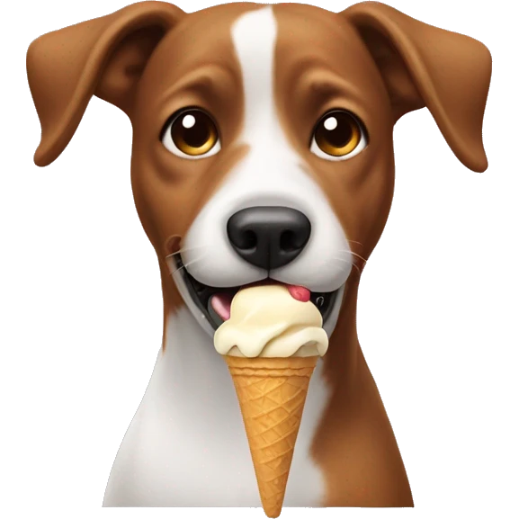 Dog eating ice cream emoji