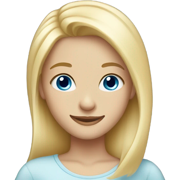 smiling girl with blonde hair blue eyes emoji