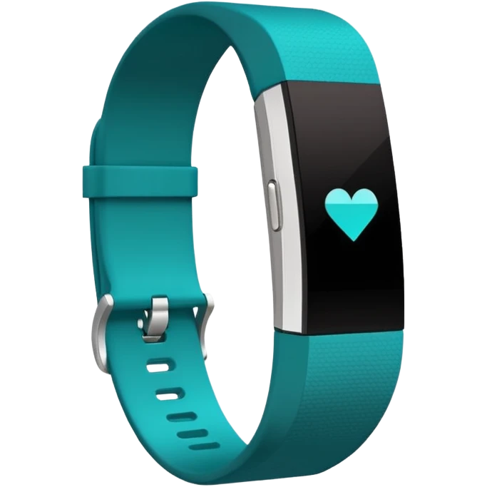 a teal fitbit band lying flat in the style of an ios emoji  emoji