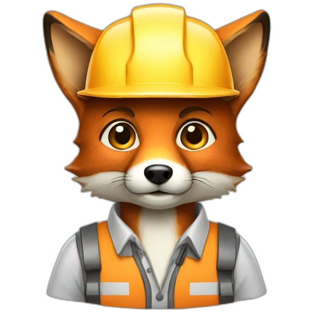 animal fox engineer emoji