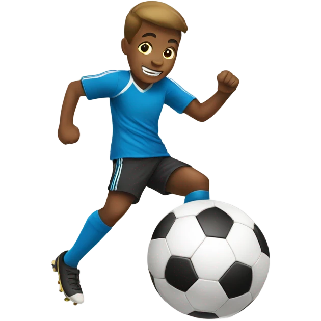 boy kicking soccer ball emoji