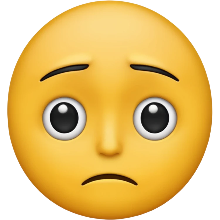 Sad, confused, emoji face not human, black eyes emoji