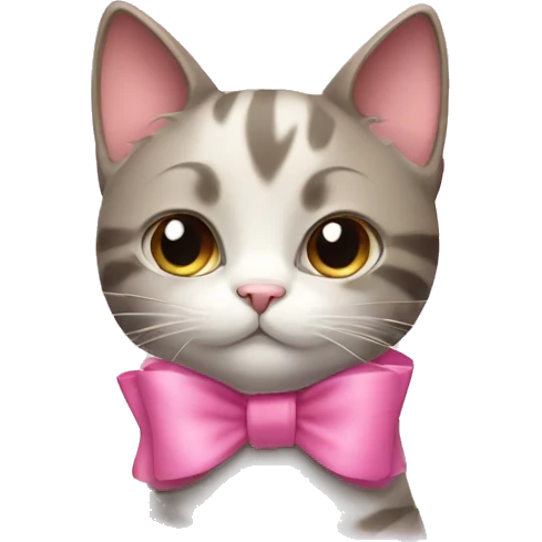 Cat with pink bow emoji