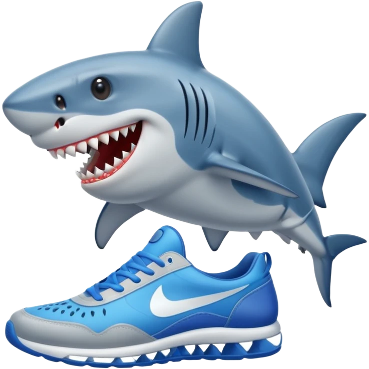 Shark with blue shoes emoji