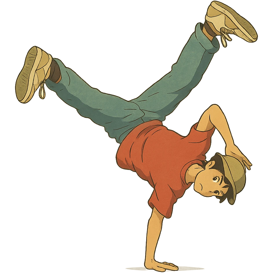 breakdancer in dynamic pose emoji