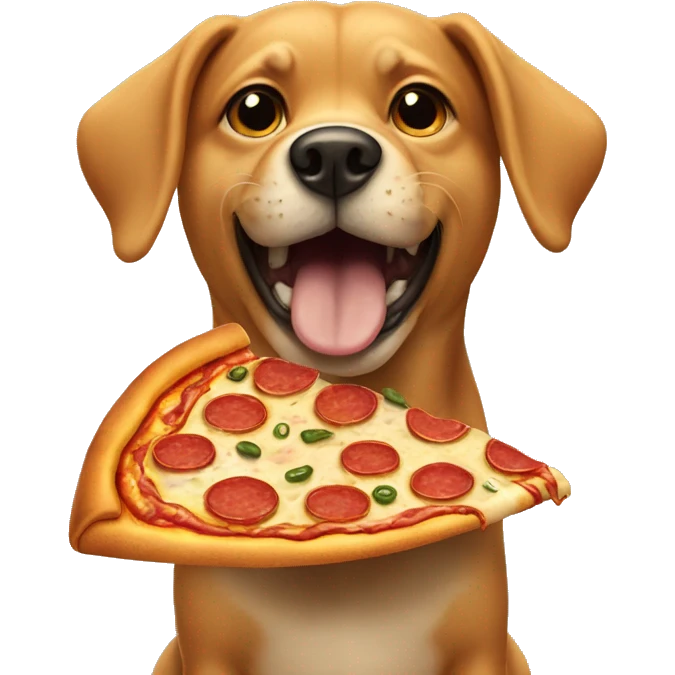 dog eats pizza emoji