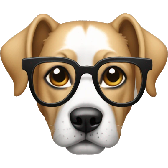 Perro con lentes negros contento emoji