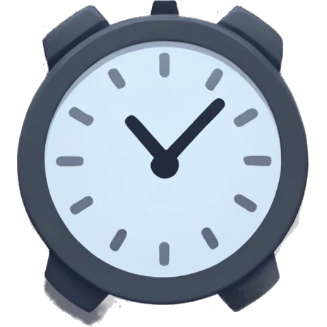 uptime, clock, pixelated emoji