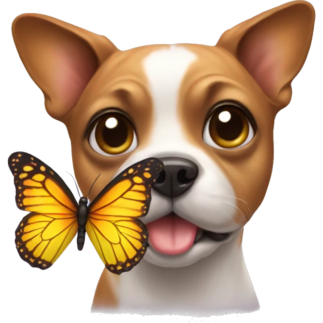 Dog wearing butterfly  emoji