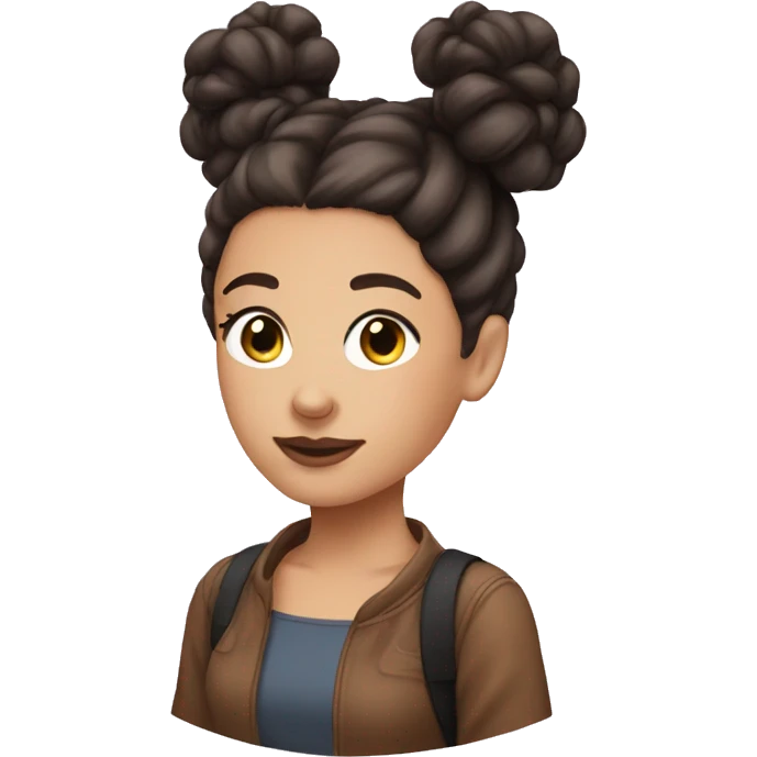 Brunette with space buns emoji