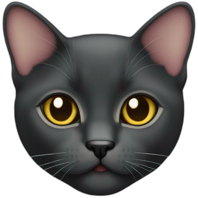 Face only of a black British short hair cat emoji