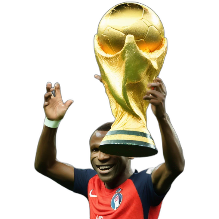 Macron soulevant la coupe du monde emoji