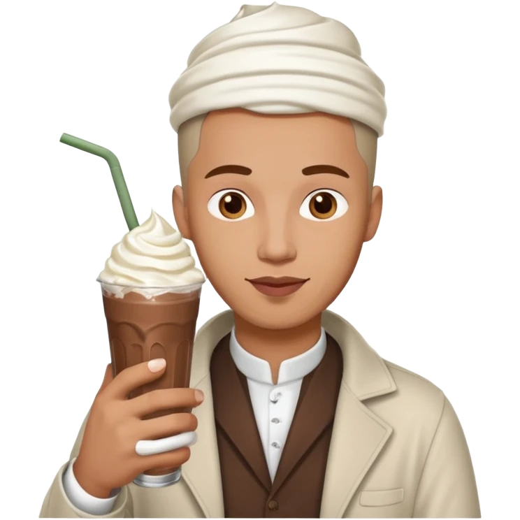muslim man drinking milkshake emoji