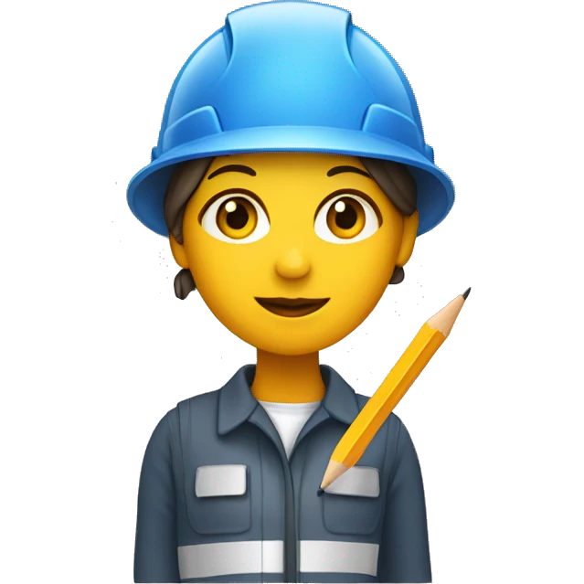 construction worker woman with a pencil emoji