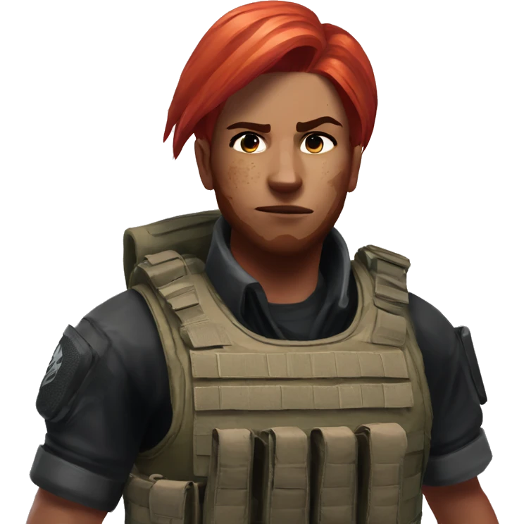 red hair play rainbow six siege emoji