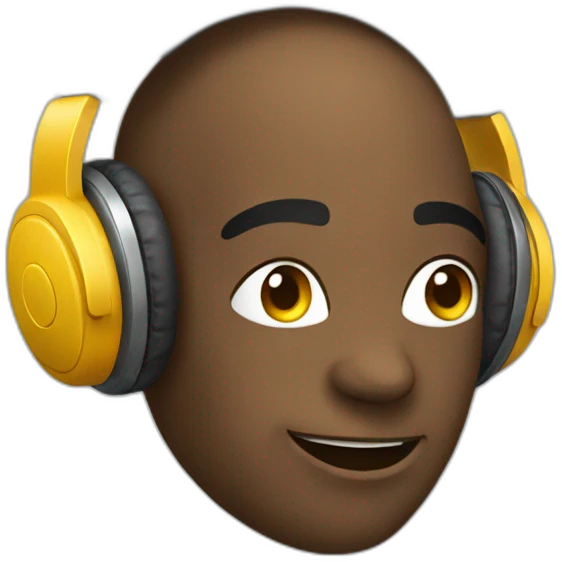 Head with headphones enjoys music emoji