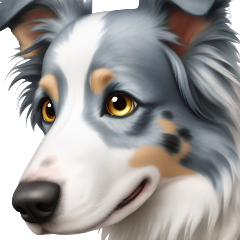 Blue merle border collie dog eyes blue emoji