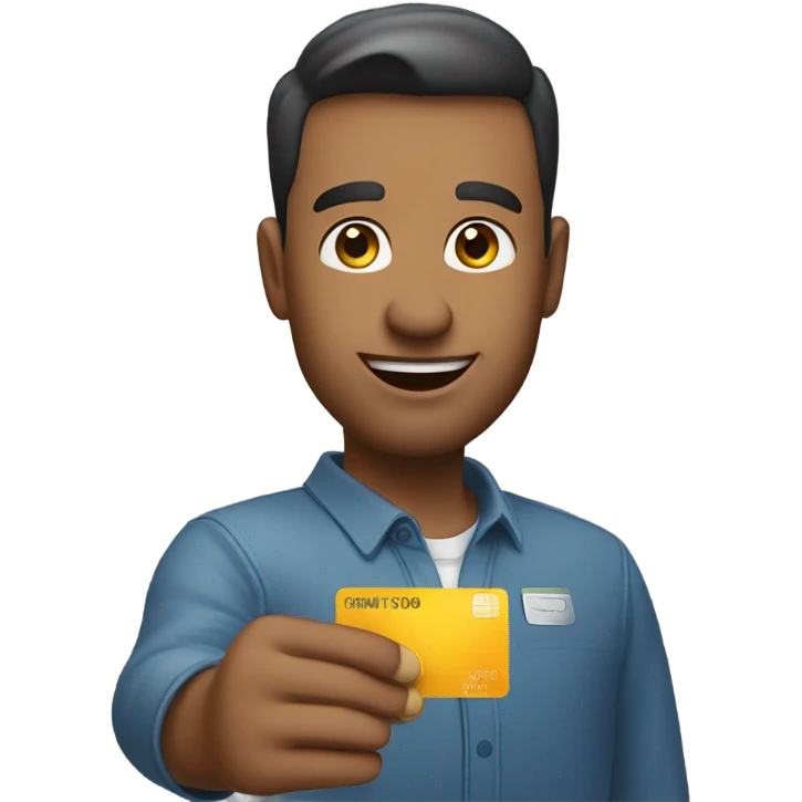 guy holding a credit card emoji