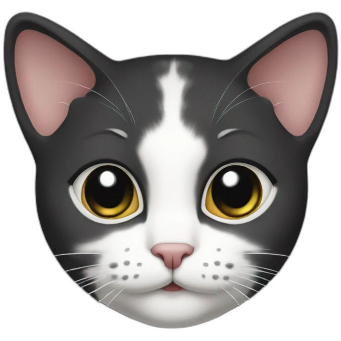Cat-female-black-white-small-ears emoji