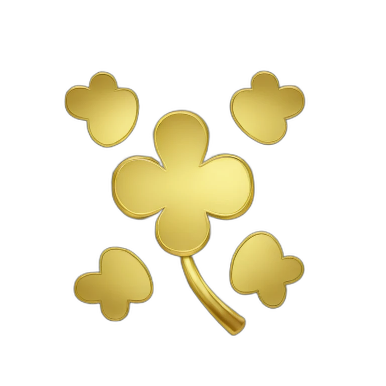 gold out line-four-leaf-clover emoji