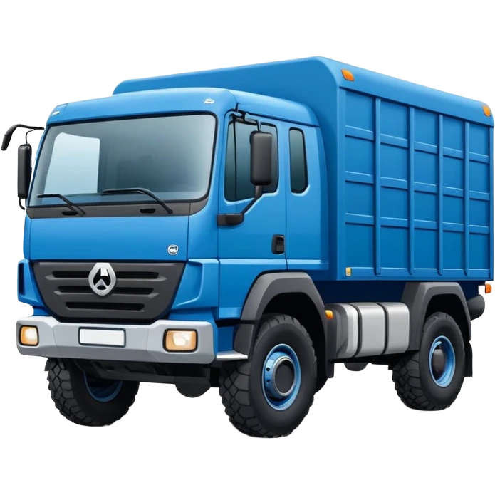 europeal looking expedition truck in blue flat snout emoji