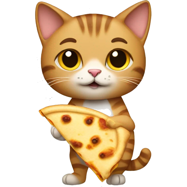 Cat with a quesadilla in hand emoji