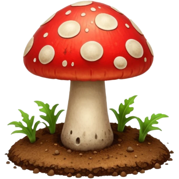 red magic mushroom with dirt emoji