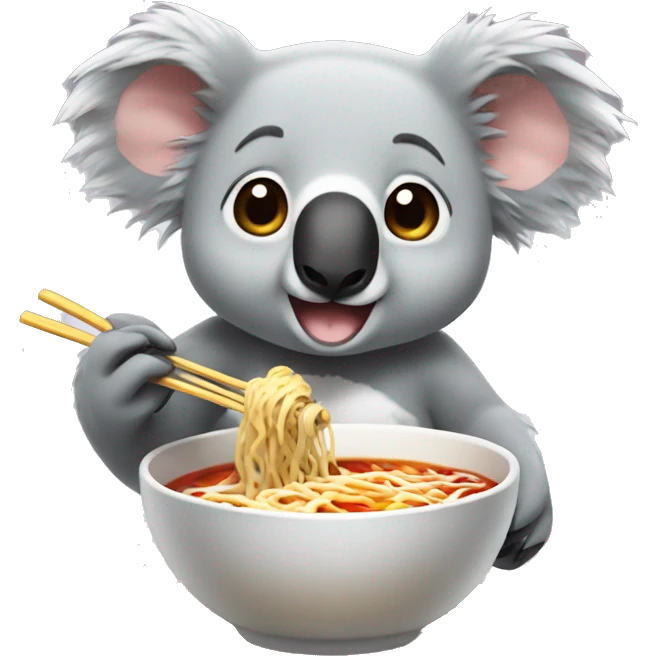 koala eating ramen emoji