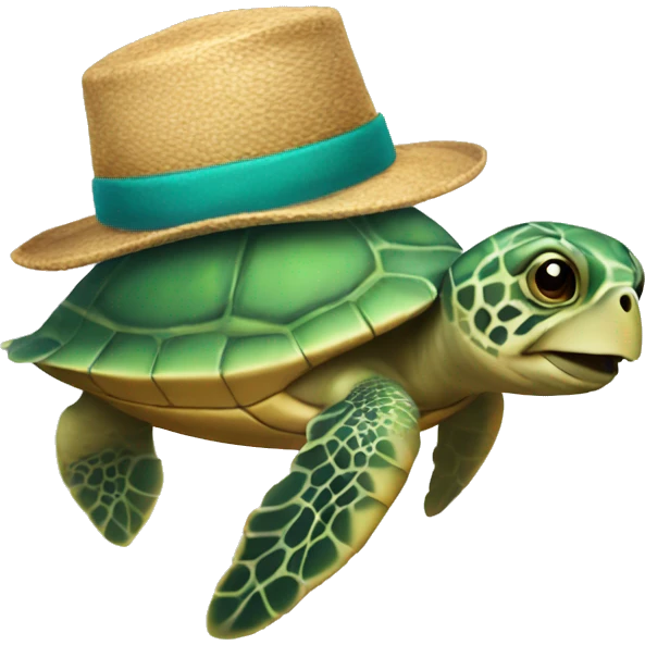 sea turtle with hat  emoji