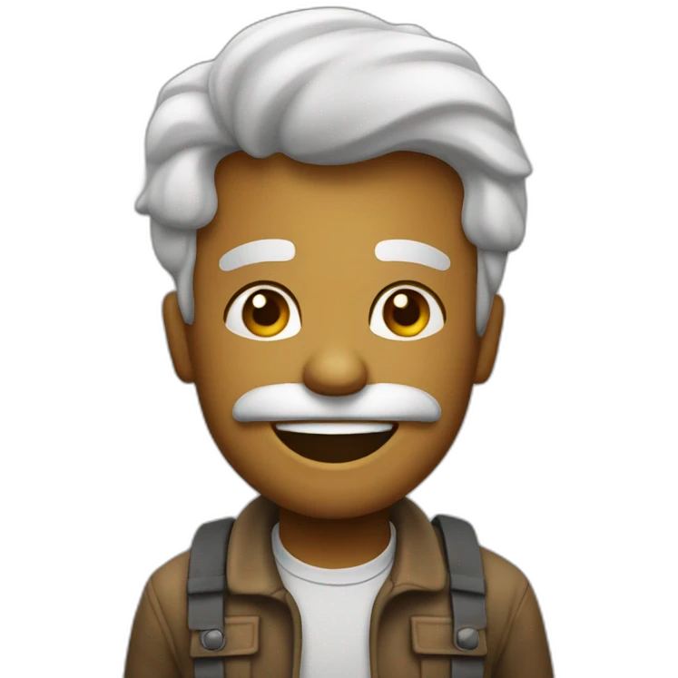 homem com mão pegando fogo emoji