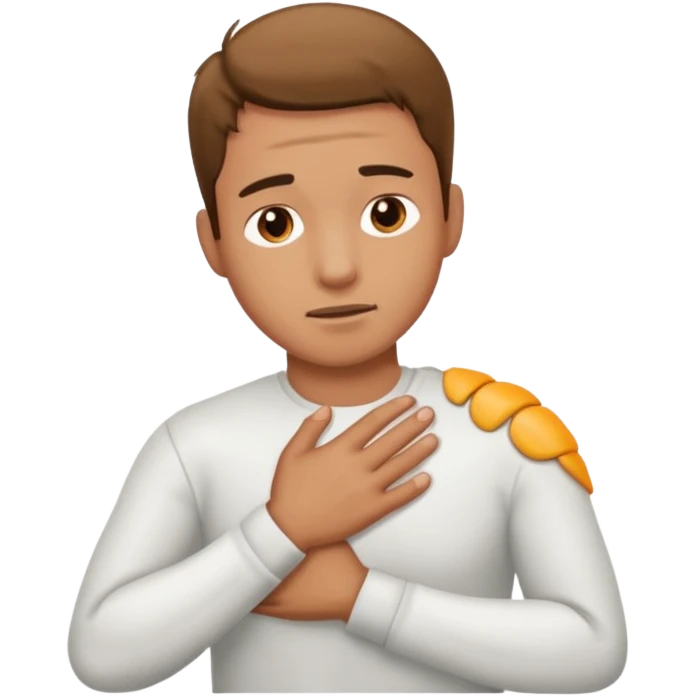 man having a shoulder pain emoji