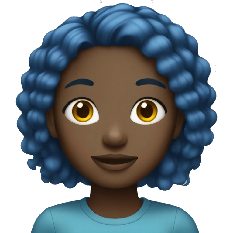Black girl with blue hair  emoji