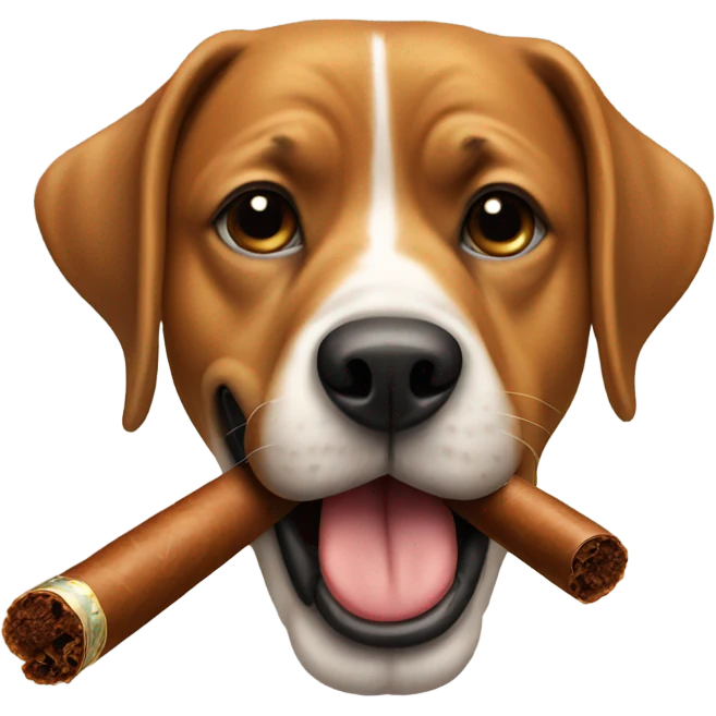Dog with cigar emoji